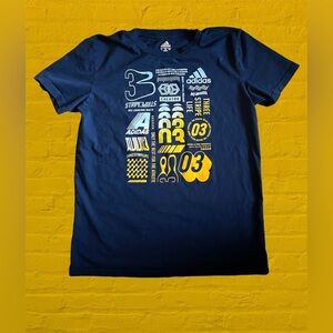 Adidas Navy Graphic T-Shirt Boys XL 18-20 Logo Print T-shirt EUC